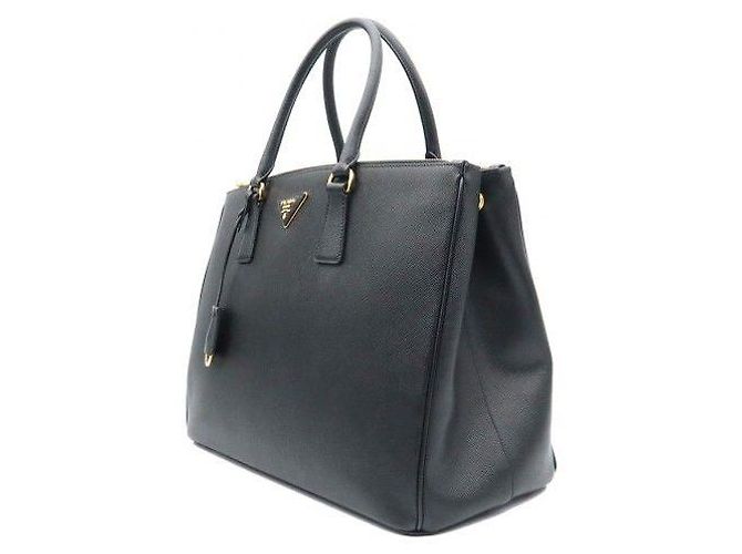 Prada Black Saffiano Lux Triangle Logo Galleria Large - vista 3