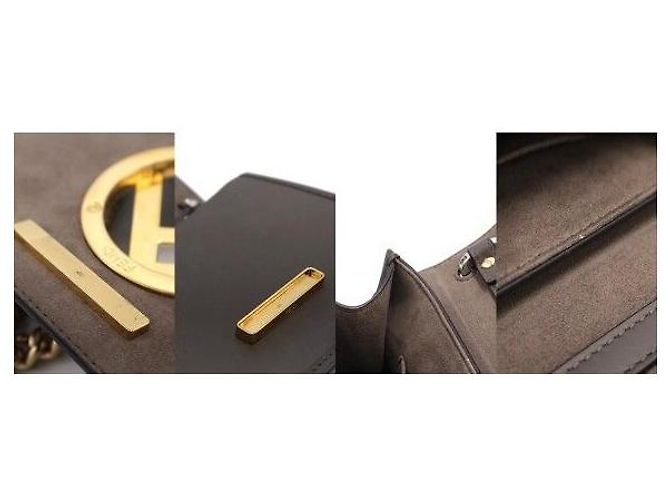 Fendi Picca borsa a tracolla KAN in vitello grigio scuro - vista 10