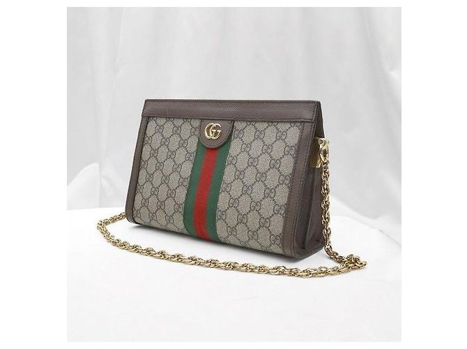 Gucci Borsa a tracolla con catena Supreme GG Canvas Web Ophidia Small - vista 3