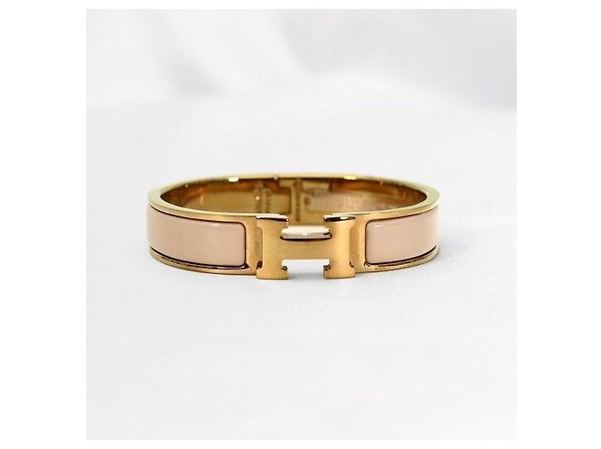 Hermès Bracciale Click PM donna in oro rosa e smalto Marron Glacé - vista 3