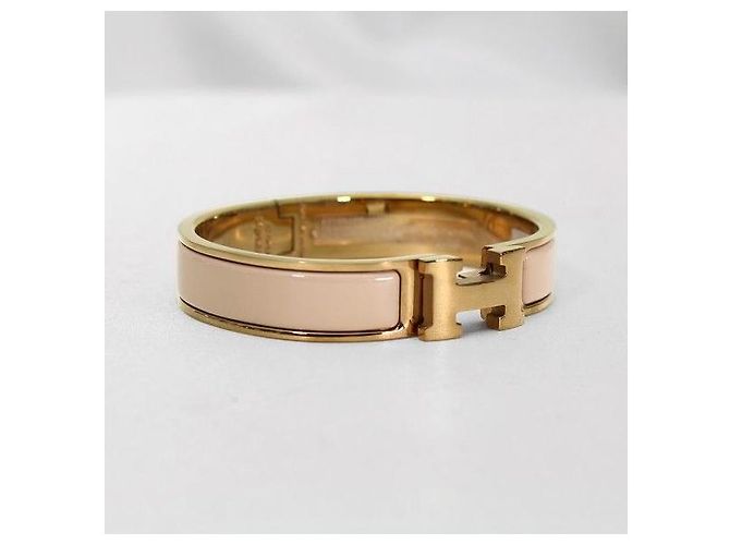 Hermès Bracciale Click PM donna in oro rosa e smalto Marron Glacé - vista 4