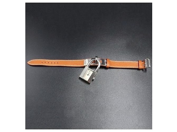 Hermès Relógio Cadeado Prateado com Mostrador Branco - vista 6
