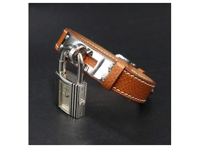 Hermès Relógio Cadeado Prateado com Mostrador Branco - vista 8