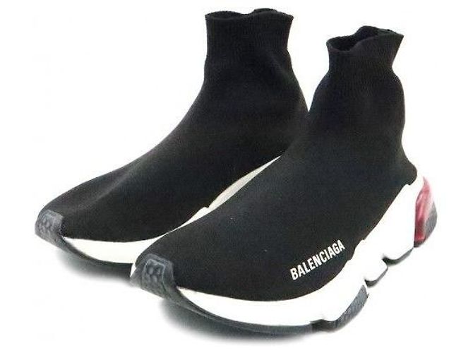 Balenciaga Sneakers Speed Runner in maglia bianca e nera da donna - vista 3