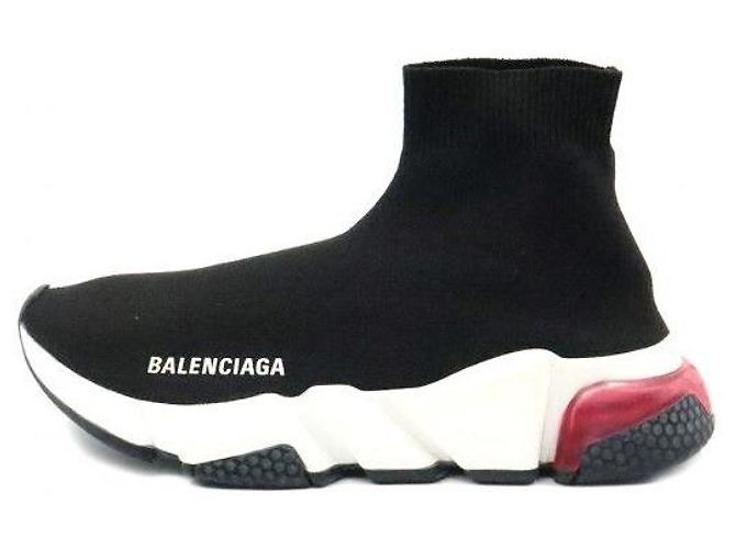Balenciaga Sneakers Speed Runner in maglia bianca e nera da donna - vista 5