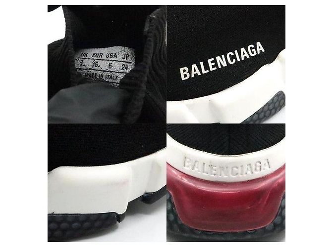 Balenciaga Sneakers Speed Runner in maglia bianca e nera da donna - vista 7