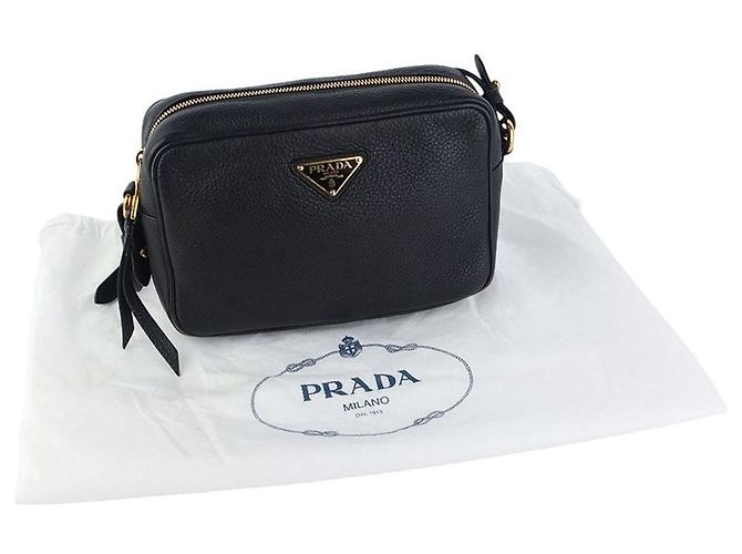 Borsa a tracolla Prada Camera in pelle marrone - vista 8
