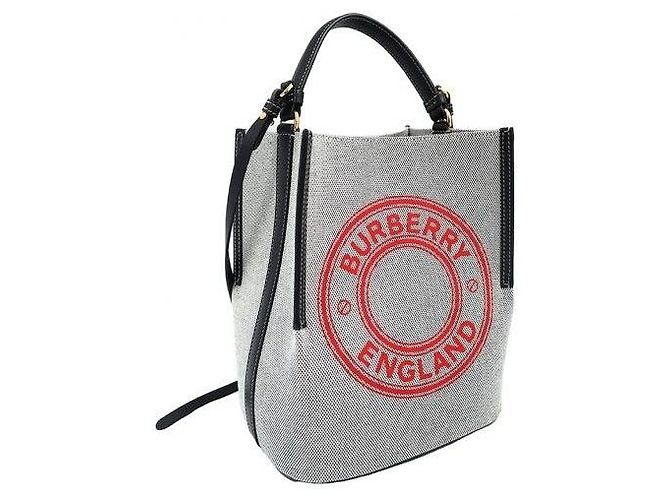 Burberry Borsa a secchiello Peggy Small in tela di cotone con logo - vista 2