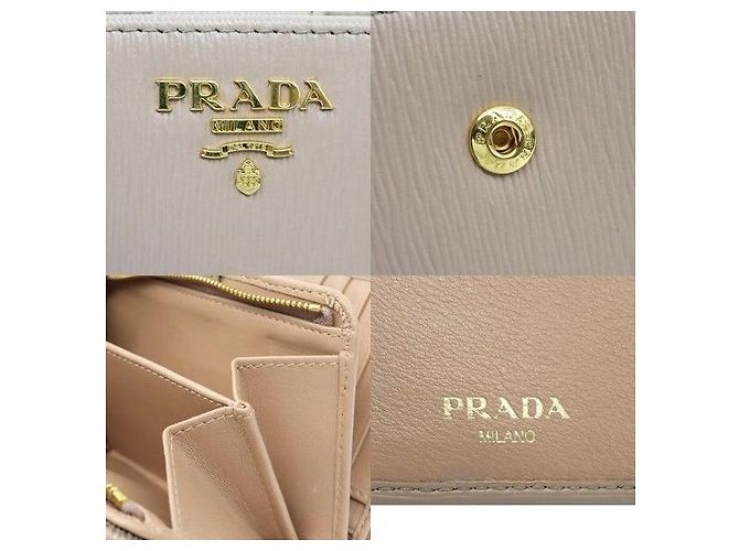 Prada Saffiano Ledergeldbörse mit Logo in Beige - Ansicht 7