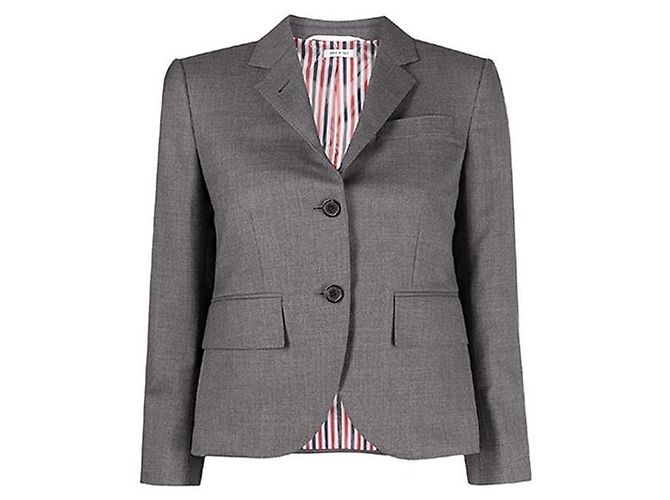 Thom Browne Classic Wool Jacket Gray - view 3