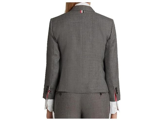 Thom Browne Classic Wool Jacket Gray - view 4