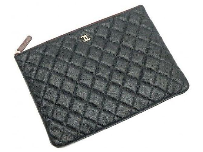 Chanel Classic Black Caviar Gold Classic New Medium Clutch Series - vista 4