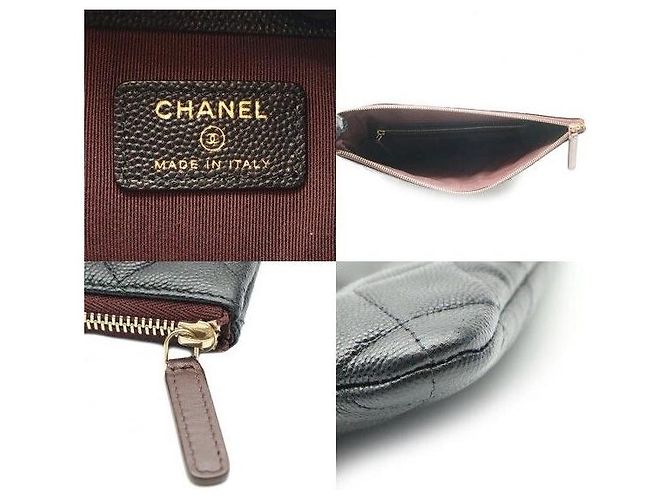 Chanel Classic Black Caviar Gold Classic New Medium Clutch Series - vista 7
