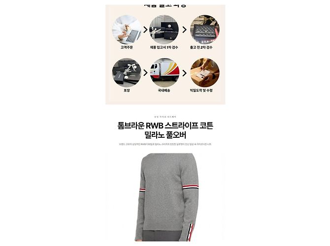 Thom Browne Pullover in maglia da uomo in cotone Milano Stitch a righe RWB - vista 8