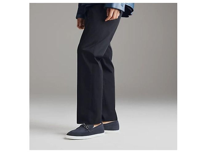 Mocassini Hermès Ignacio Blue Celeste Scamosciato - vista 4
