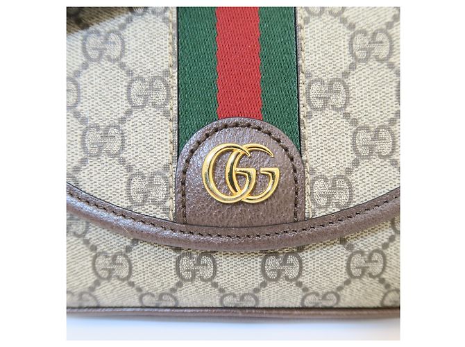 Gucci Supreme Web Mini Shoulder Bag Beige GG Canvas - vista 2
