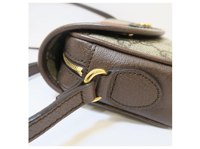 Gucci Supreme Web Mini Shoulder Bag Beige GG Canvas - vista 4