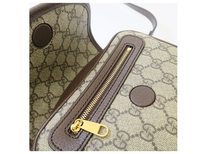 Gucci Supreme Web Mini Shoulder Bag Beige GG Canvas - vista 5