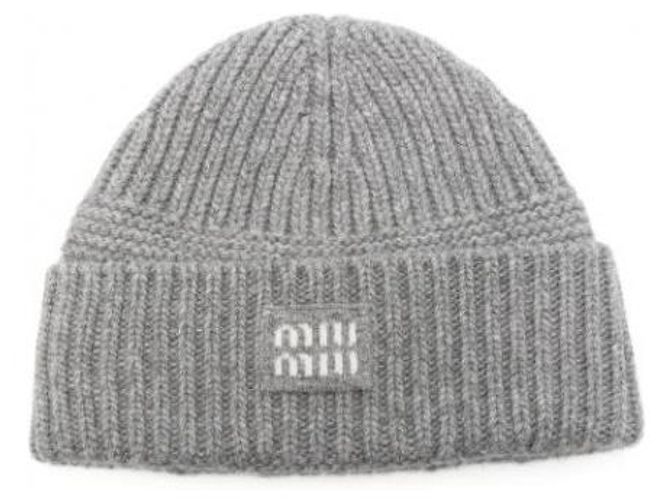 Miu Miu Wollbeanie mit Logo-Patch - Ansicht 4