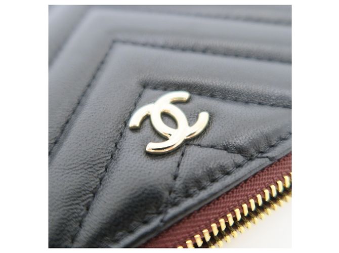 Chanel Clutch Bag Large Chevron Black Gold - vista 2