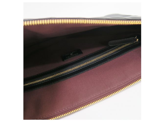 Chanel Clutch Bag Large Chevron Black Gold - vista 6