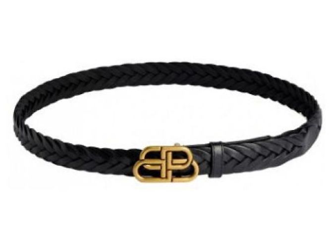 Balenciaga Thin Belt Schwarzer Ledergürtel - Ansicht 5
