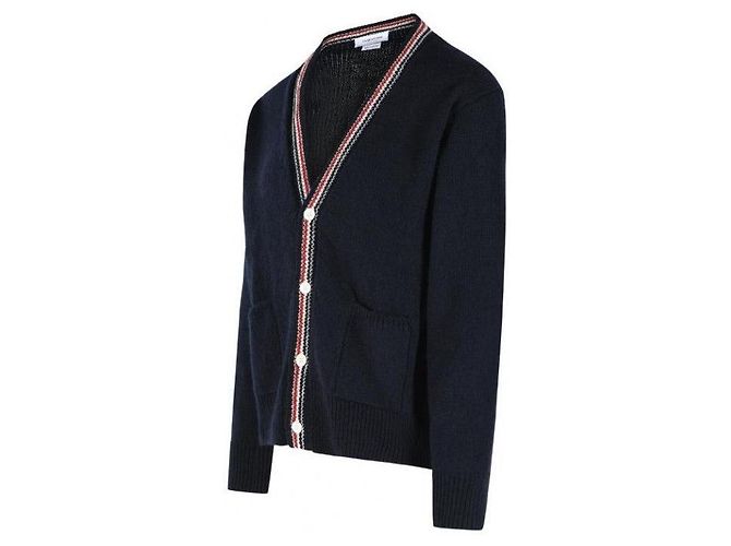 Thom Browne Cardigã de patchwork intarsia - vista 5