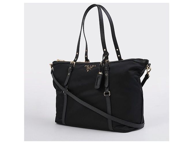 Prada Borsa a tracolla in nylon con logo dorato - vista 2