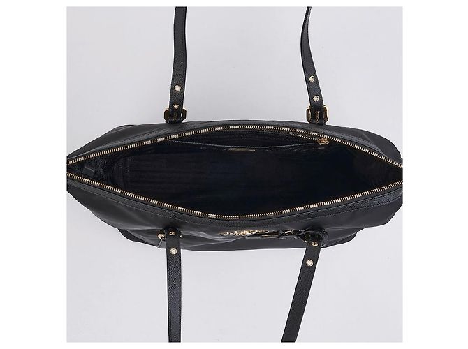 Prada Borsa a tracolla in nylon con logo dorato - vista 7