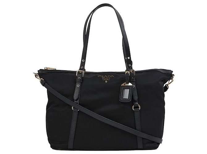 Prada Borsa a tracolla in nylon con logo dorato - vista 8