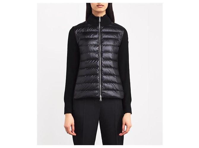 Moncler Wollcardigan mit Reißverschluss Schwarz - Ansicht 2
