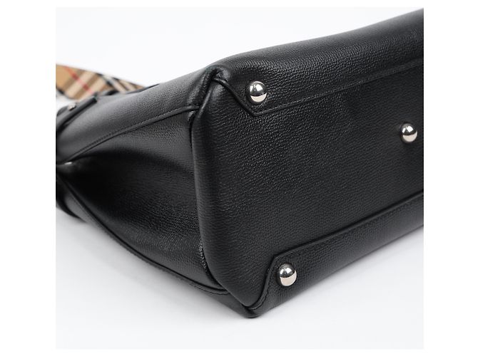 Burberry Banner Leder Tote Bag Medium Schwarz - Ansicht 10