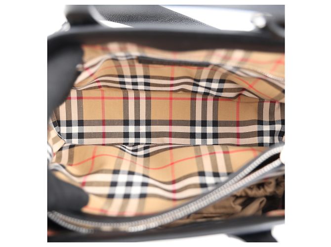 Burberry Banner Leder Tote Bag Medium Schwarz - Ansicht 12