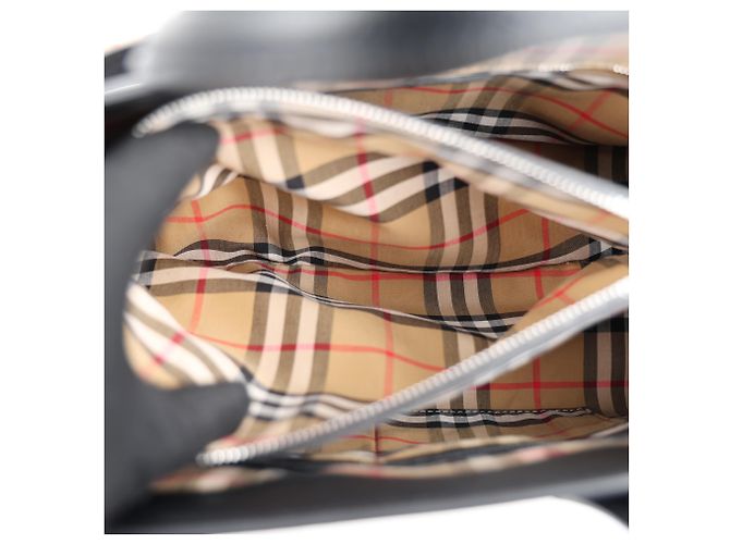 Burberry Banner Leder Tote Bag Medium Schwarz - Ansicht 13
