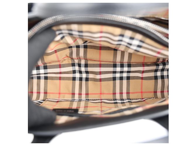 Burberry Banner Leder Tote Bag Medium Schwarz - Ansicht 14