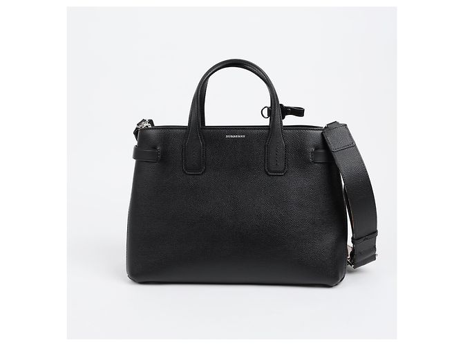 Burberry Banner Leder Tote Bag Medium Schwarz - Ansicht 2