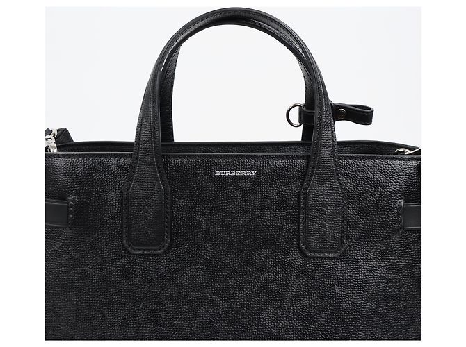 Burberry Banner Leder Tote Bag Medium Schwarz - Ansicht 3