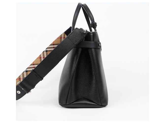 Burberry Banner Leder Tote Bag Medium Schwarz - Ansicht 5