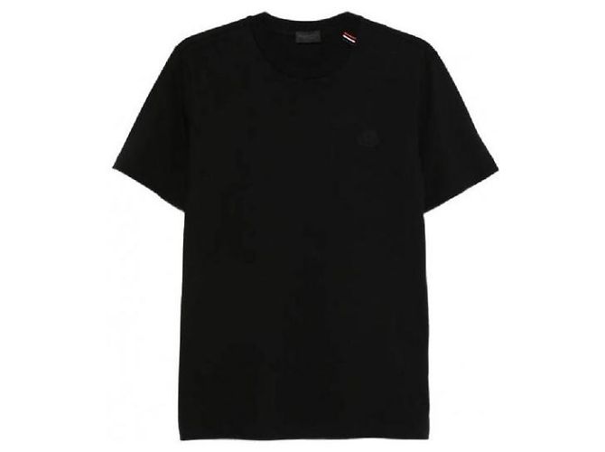Moncler Baumwoll-T-Shirt mit Logo Schwarz - Ansicht 4