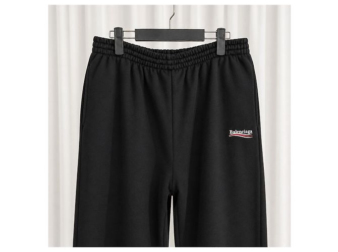 Balenciaga Pantaloni ricamati logo Wave Nero - vista 3