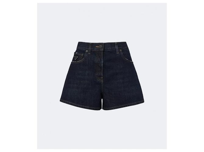 Pantaloncini in denim Prada blu - vista 4