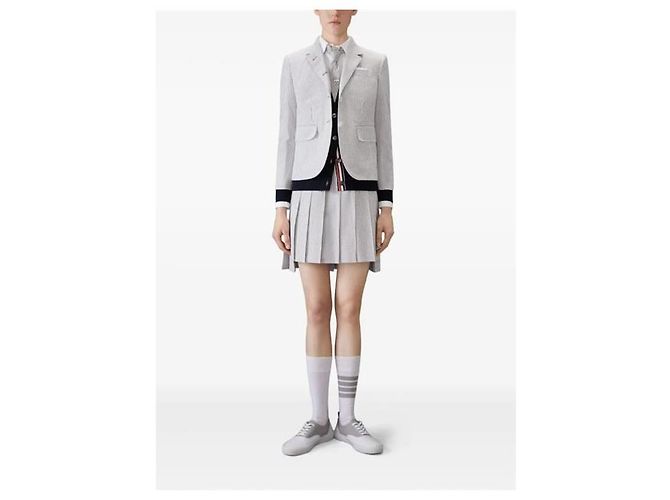 Thom Browne Merinowolle Cardigan für Damen Navy - Ansicht 11