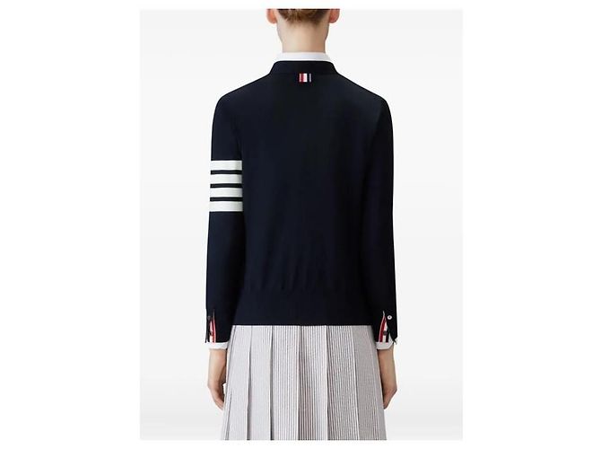 Thom Browne Merinowolle Cardigan für Damen Navy - Ansicht 3