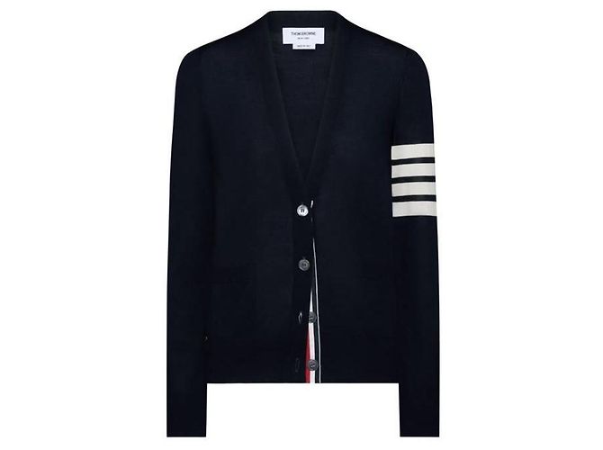 Thom Browne Merinowolle Cardigan für Damen Navy - Ansicht 7