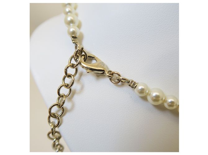 Chanel Choker con pendente perla logo - vista 7