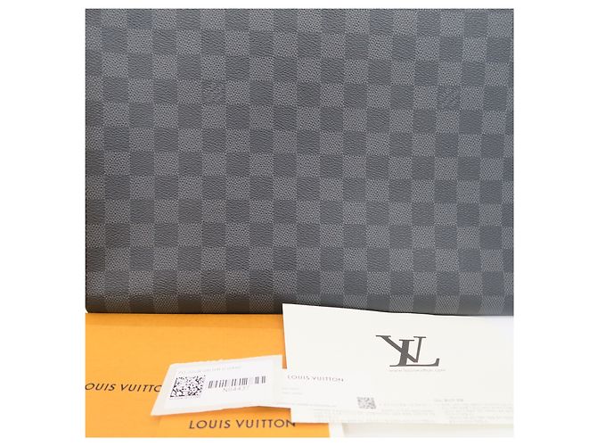 Louis Vuitton Pochette Jour GM Clutch in Canvas Damier Graphite - vista 2
