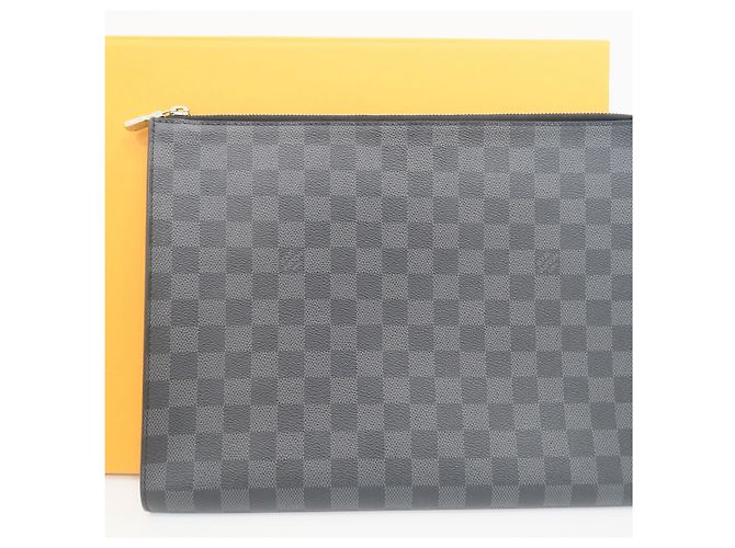 Louis Vuitton Pochette Jour GM Clutch in Canvas Damier Graphite - vista 5