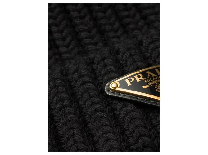 Prada Wool and Cashmere Beanie Black - view 5