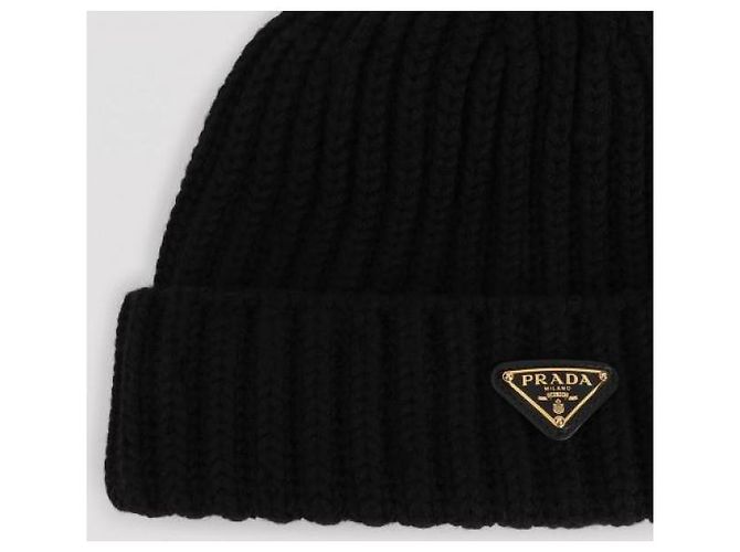 Prada Wool and Cashmere Beanie Black - view 6
