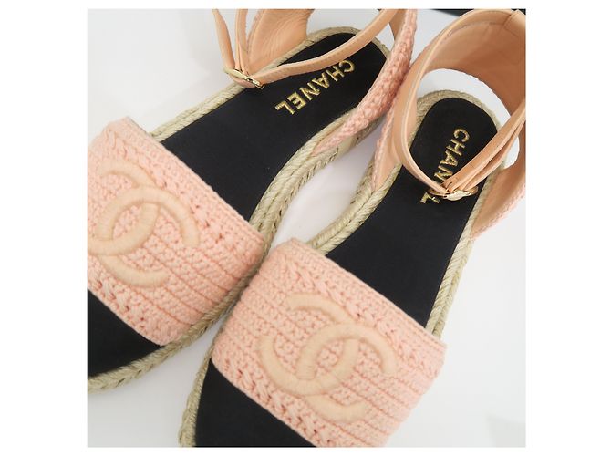 Chanel Espadrillas in Tweed Rosa con Logo Taglia - vista 7